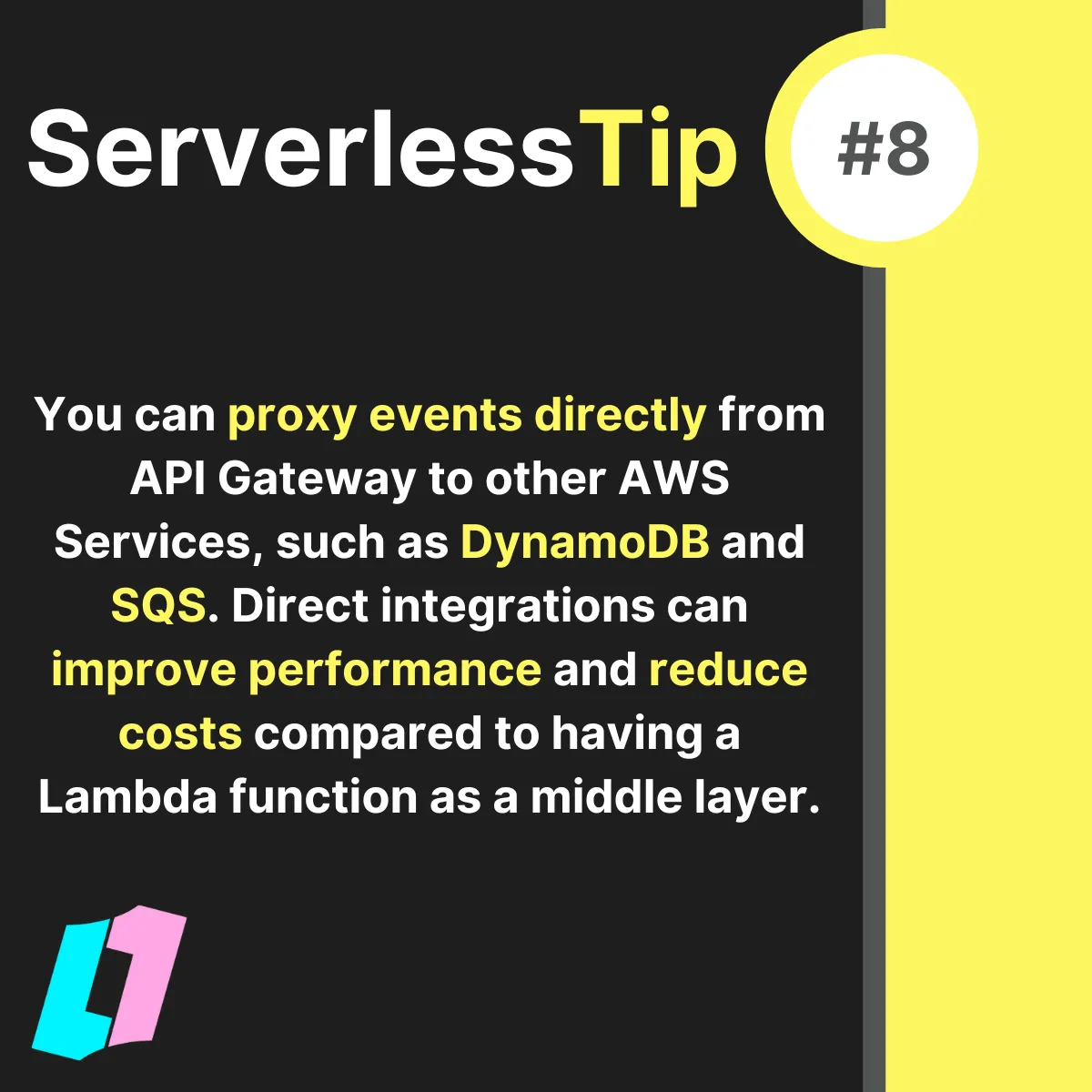 You can reduce latency and save money by going 'Lambdaless'